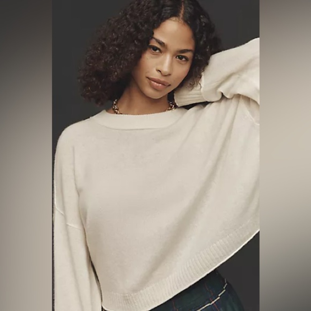 Maeve Cream Cowl Neck Sweater
